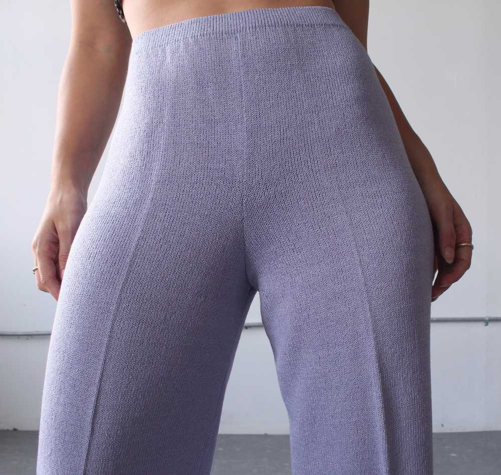 90s Periwinkle Knit Trousers - W29+ - image 2