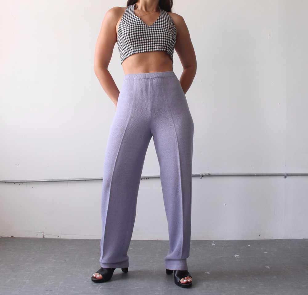 90s Periwinkle Knit Trousers - W29+ - image 3