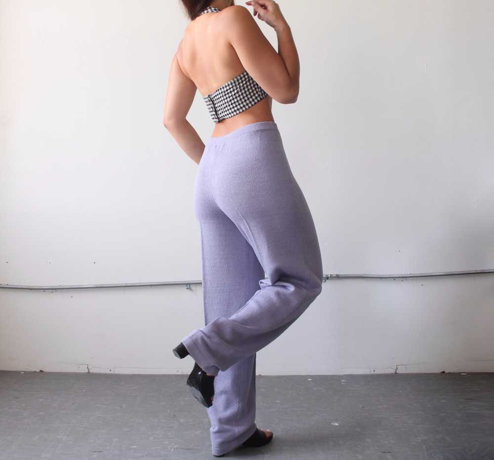 90s Periwinkle Knit Trousers - W29+ - image 4