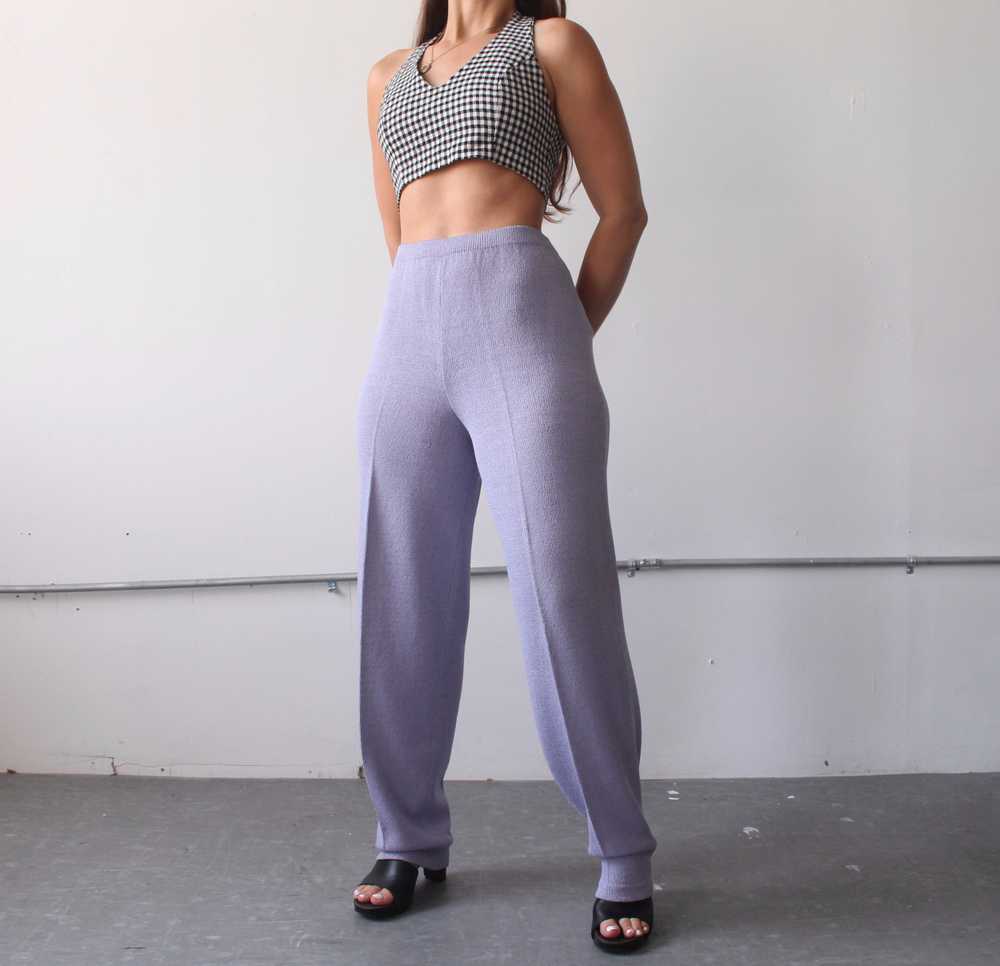 90s Periwinkle Knit Trousers - W29+ - image 6