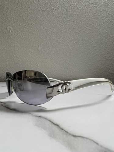 Chanel CHANEL Clear Sunglasses Blue Tint