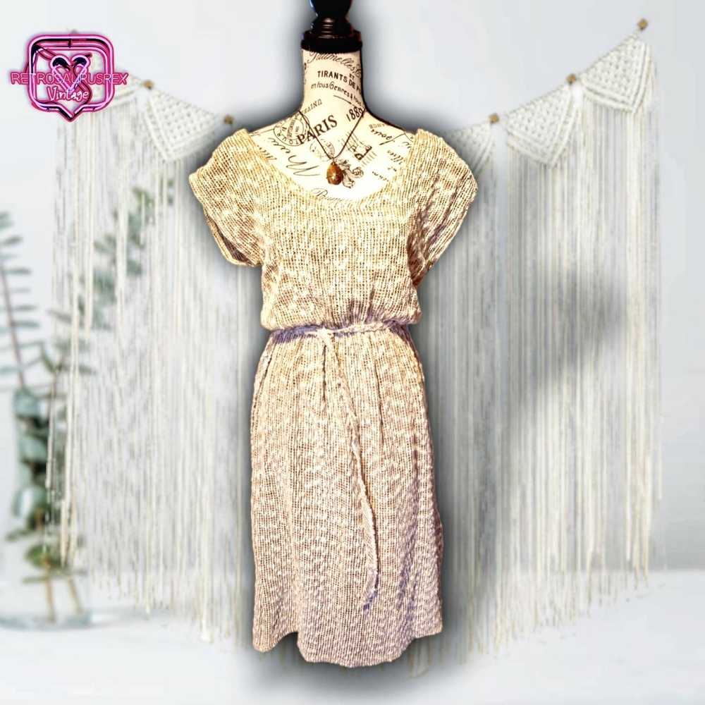 Vintage Vintage 1970’s Boho Open Knit Crocheted D… - image 4