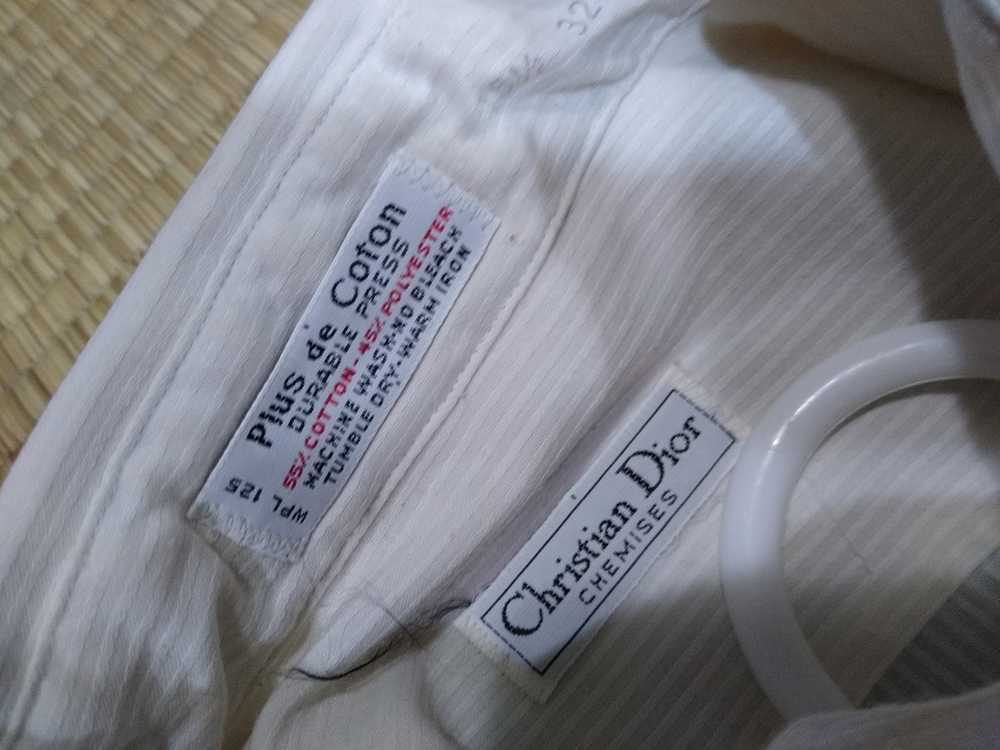 Dior Christian Dior pinstriped white button up sh… - image 5