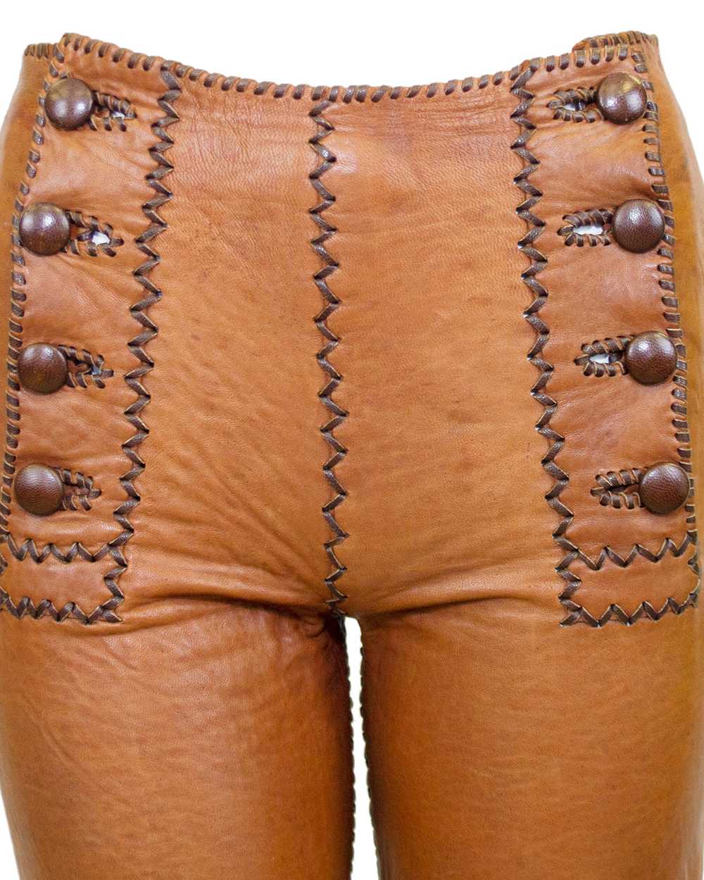 North Beach Leather Brown Leather Whipstitched Sh… - image 6