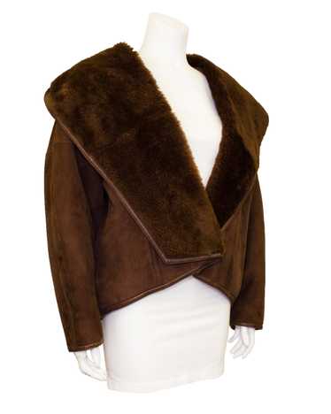 Genny Brown Suede Bomber Jacket