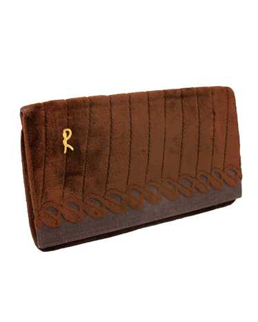 Roberta Di Camerino Brown Velvet Clutch