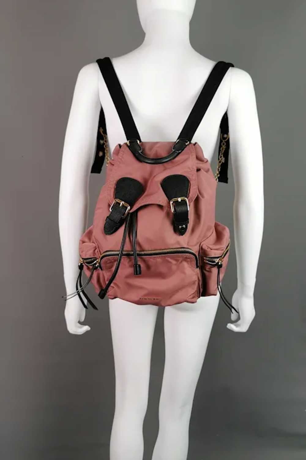 Burberry The Rucksack, pink nylon backpack, Gold … - image 7