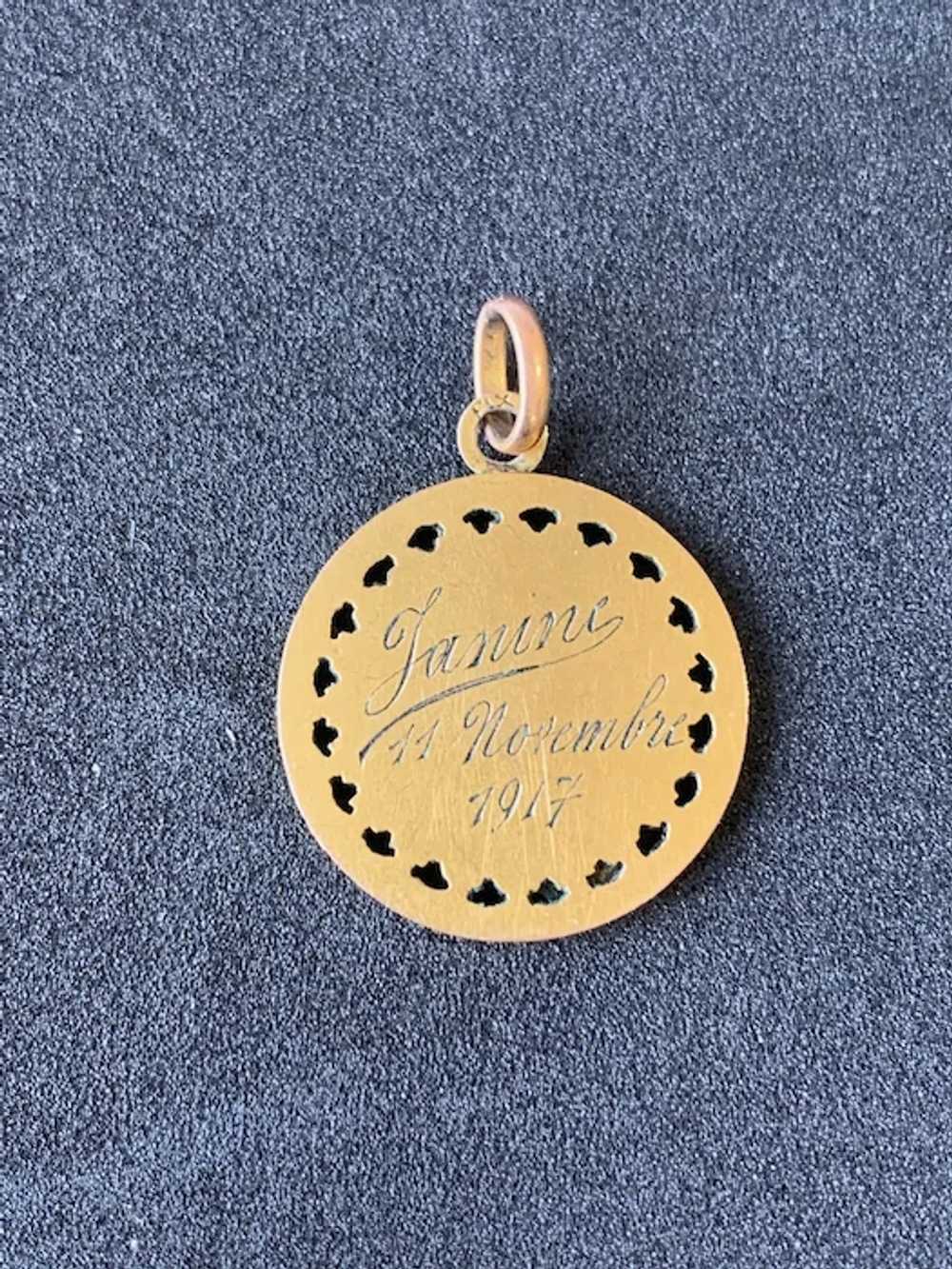 French 18 K gold filled FIX medal - image 2