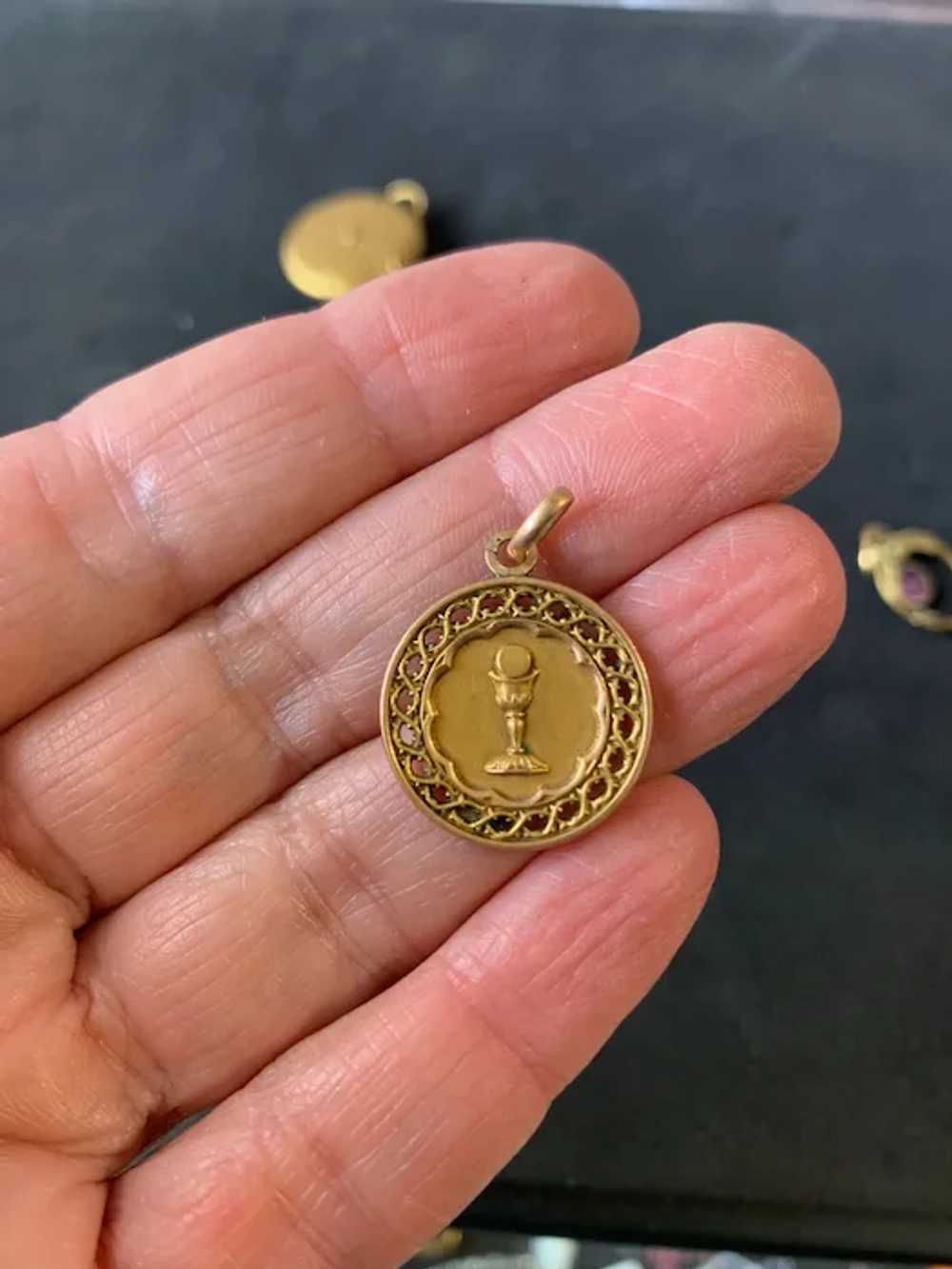 French 18 K gold filled FIX medal - image 3