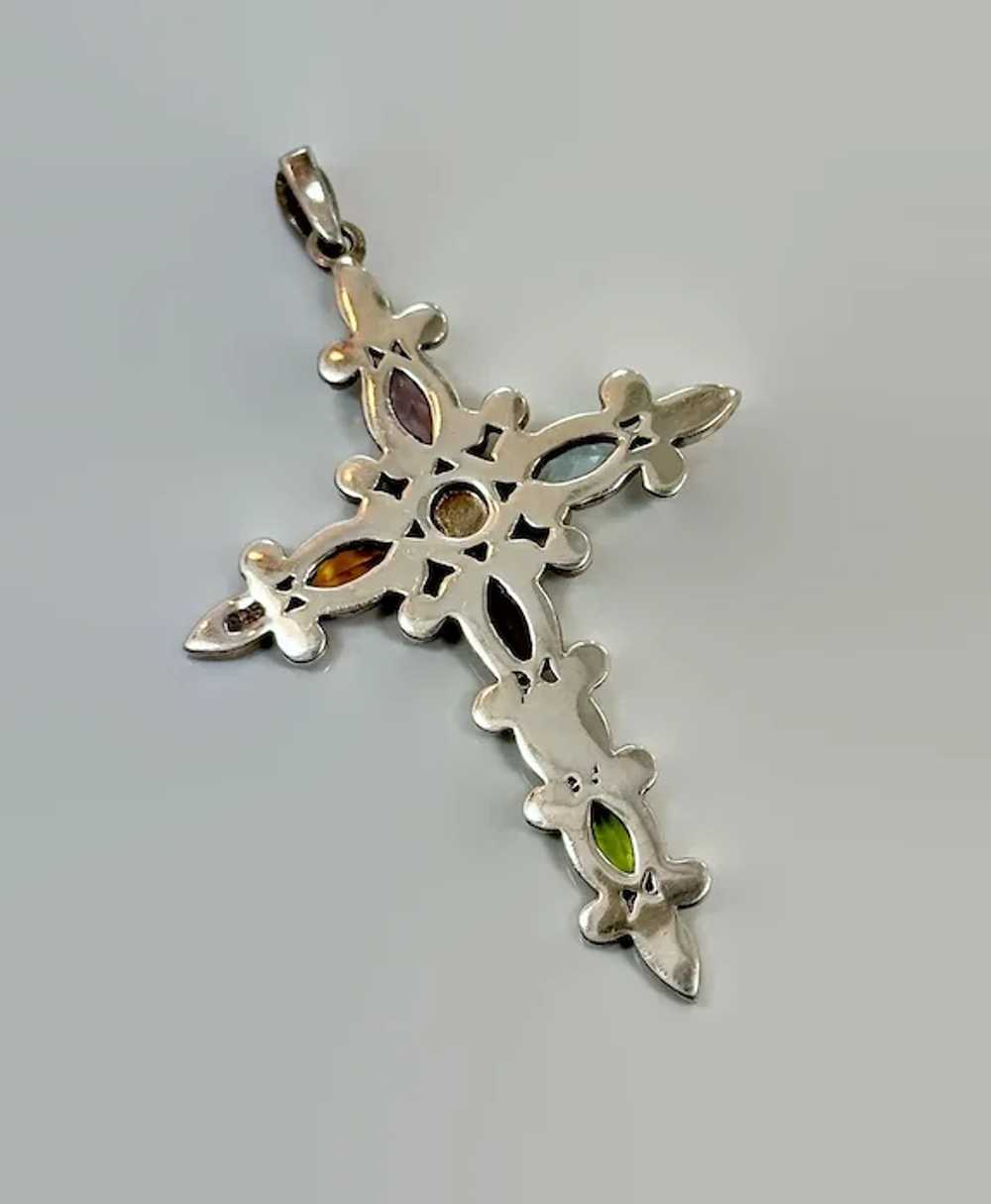 Ornate Cross, Marcasite, Sterling Silver, 2 1/2" … - image 4