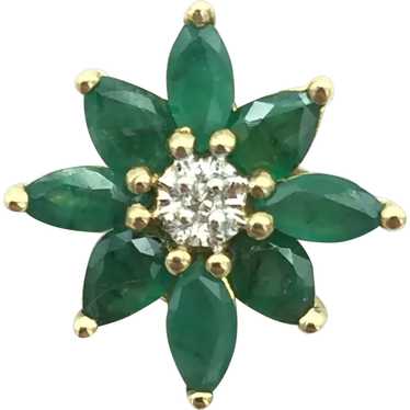 10K Emerald and Diamond Pendant