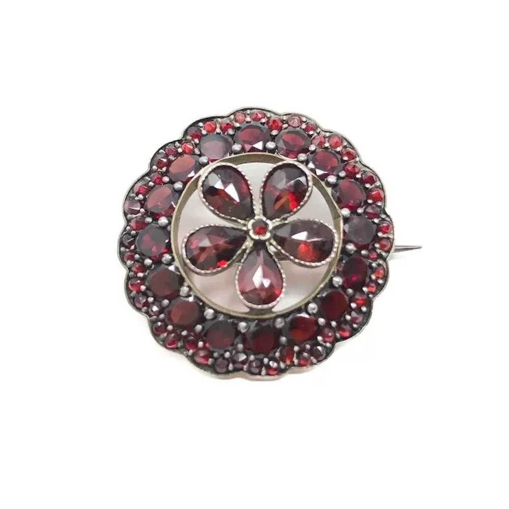 Victorian Flat Cut Garnet Antique Forget-Me-Not B… - image 4