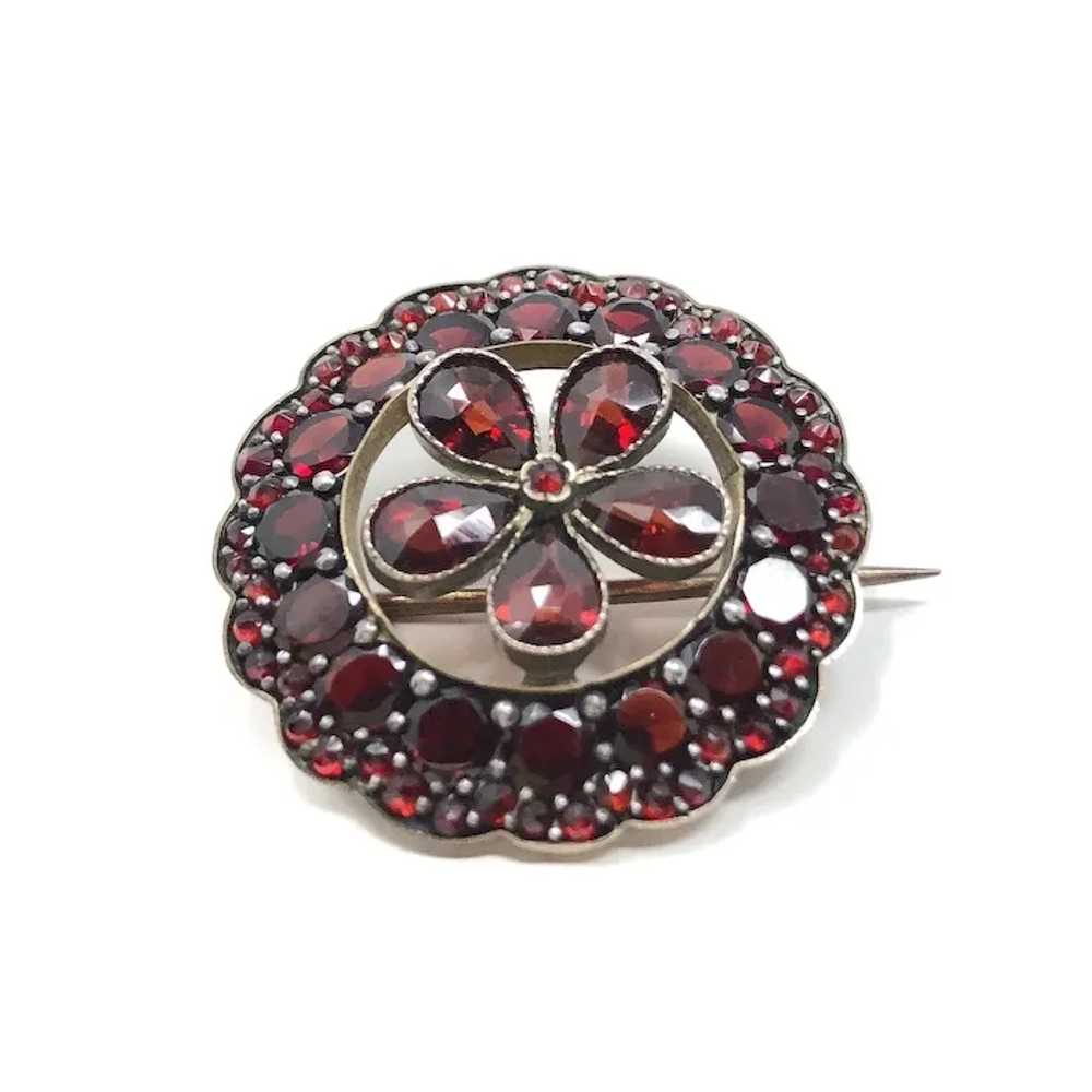 Victorian Flat Cut Garnet Antique Forget-Me-Not B… - image 5