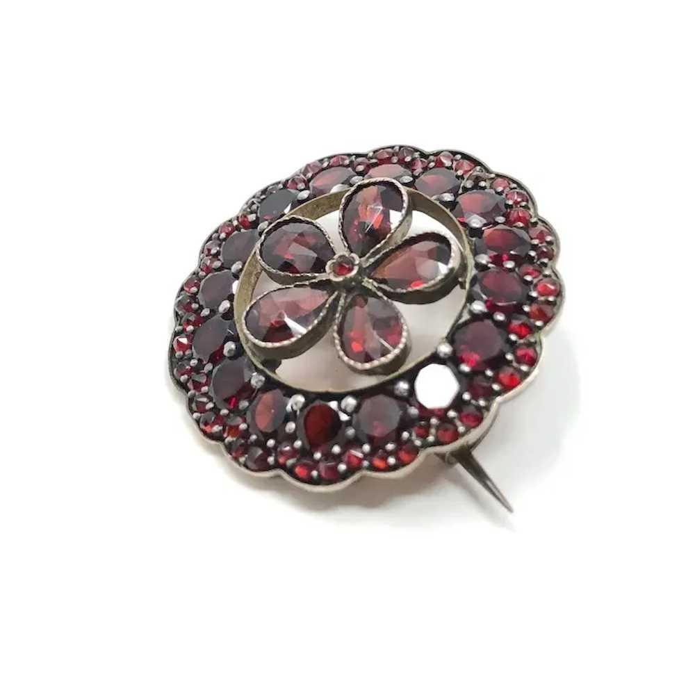 Victorian Flat Cut Garnet Antique Forget-Me-Not B… - image 7