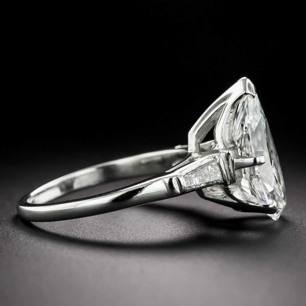 Mid-Century 3.19 Carat Pear-Shape Diamond Ring - … - image 2