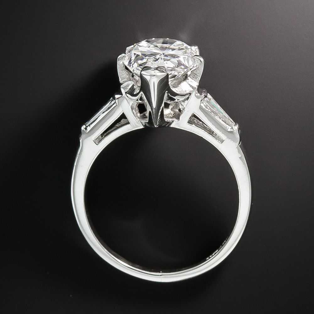 Mid-Century 3.19 Carat Pear-Shape Diamond Ring - … - image 3