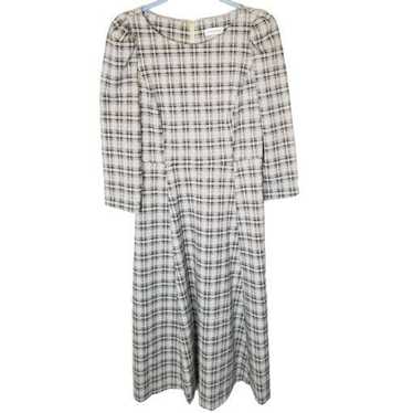 Calvin Klein Calvin Klein 8 Plaid 3/4 Sleeves Puf… - image 1