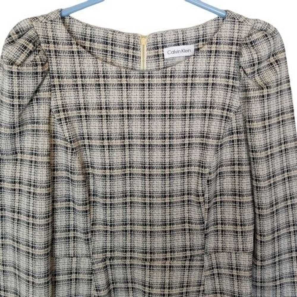 Calvin Klein Calvin Klein 8 Plaid 3/4 Sleeves Puf… - image 2