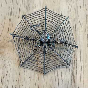 Vintage 925 Sterling Spider Brooch, Victorian Goth