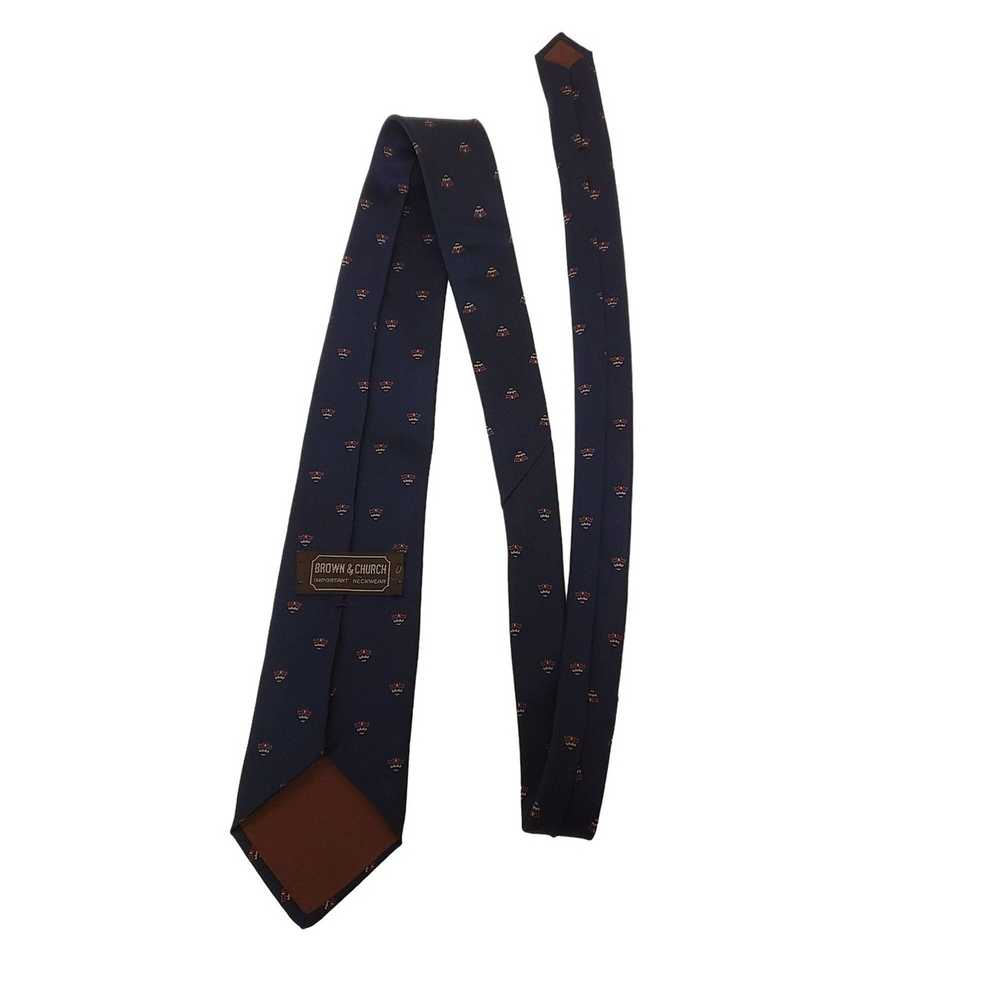 Perry Ellis Vintage Brown & Church Neck Tie Silk … - image 2