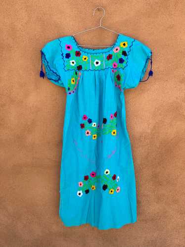 Floral Blue Mexican Dress