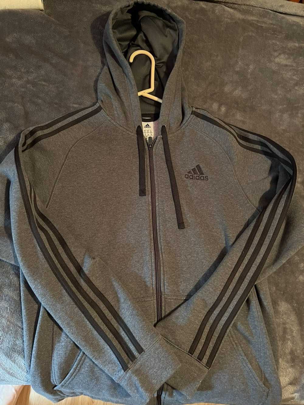 Adidas Adidas Zip 3 Stripe Hoodie Embroidered - image 1