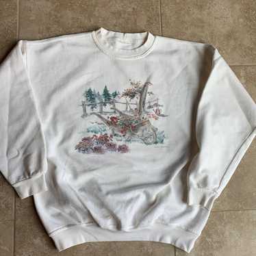 VTG 90s Northern Reflections Loon Sweatshirt Cottagecore Cabin Canada Nature