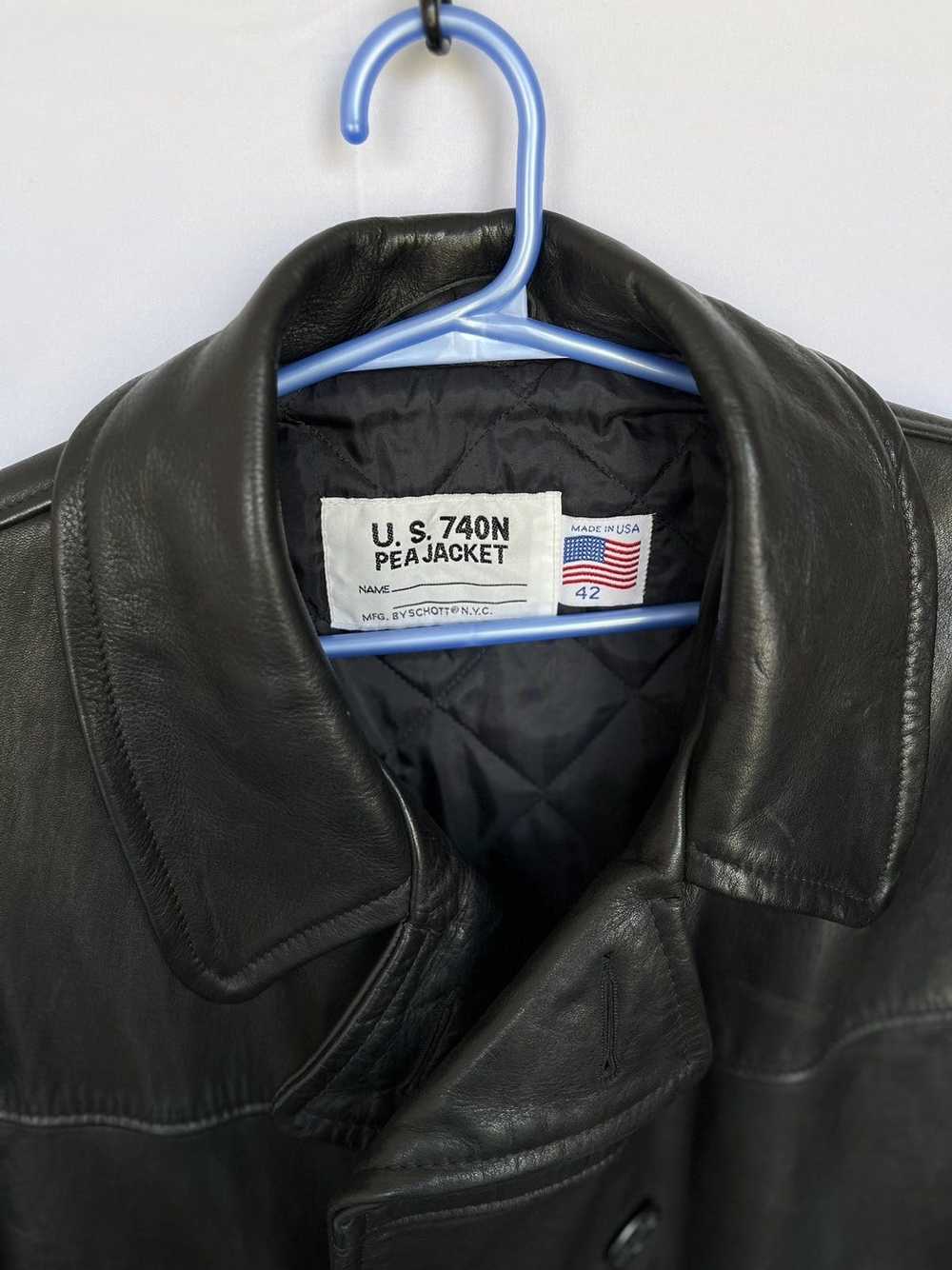 Leather Jacket × Schott Schott U.S. 740N Pea Jack… - image 6