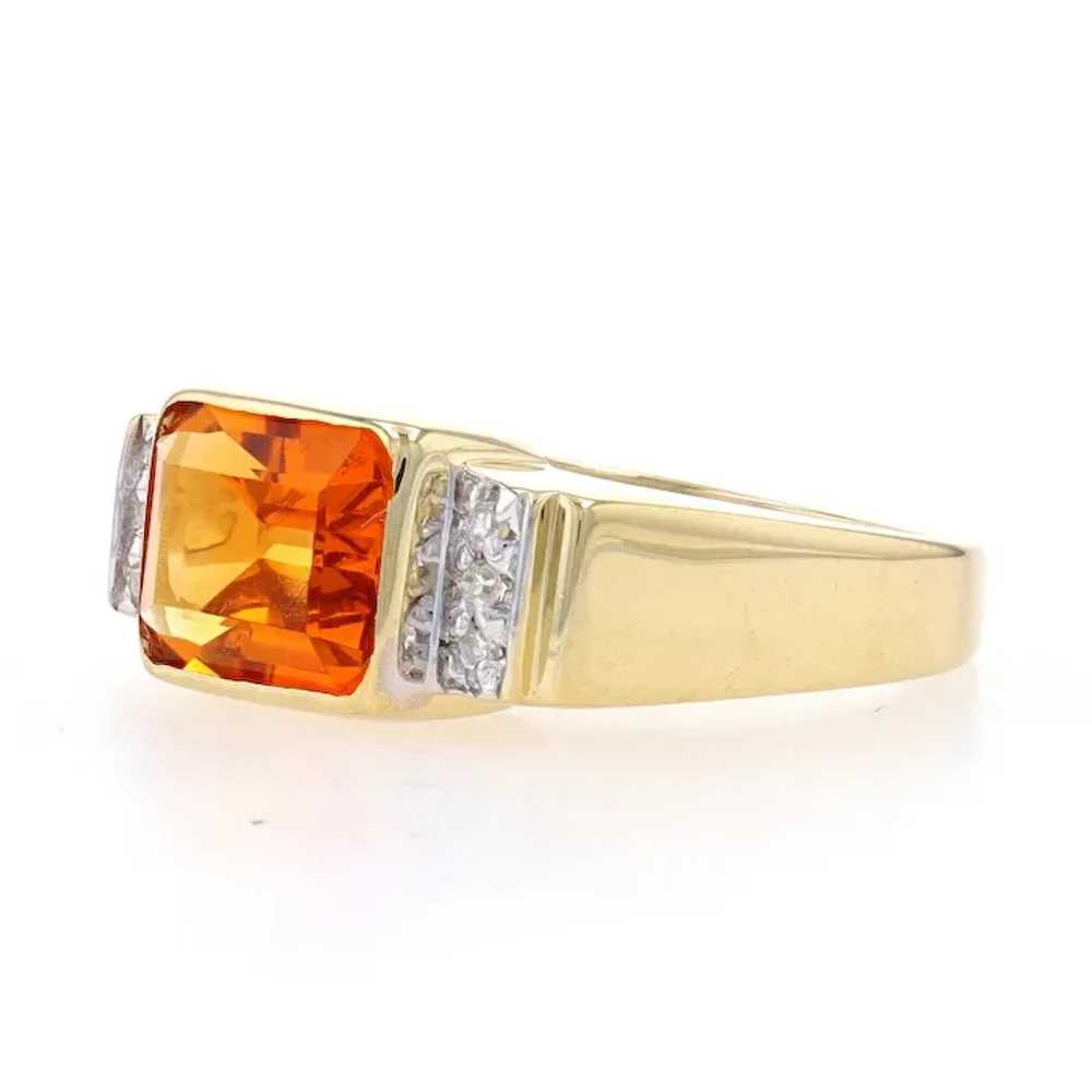 Yellow Gold Citrine & Diamond Ring - 14k Emerald … - image 3