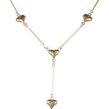 Heart Drop Necklace in 14K Yellow Gold - image 1