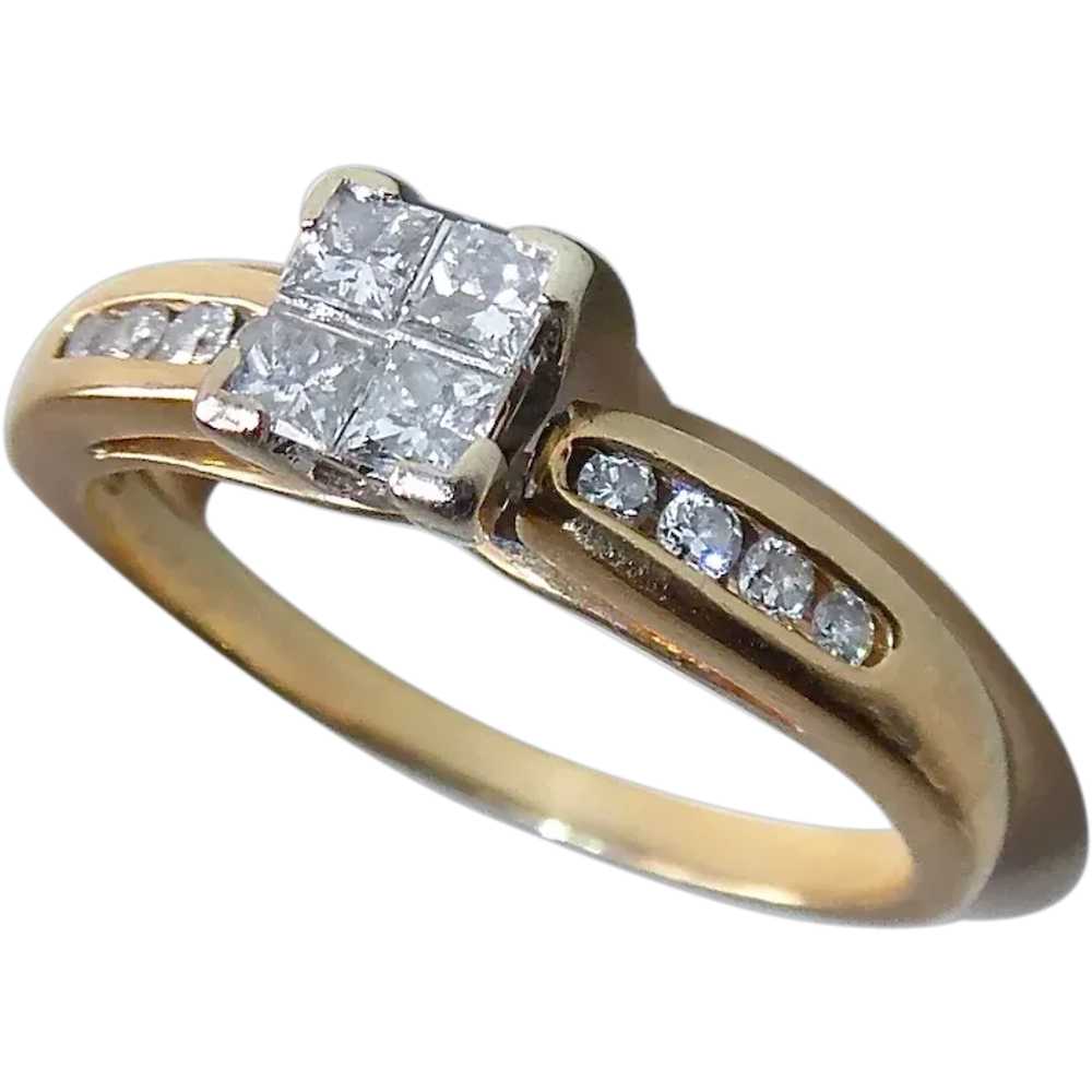 14k Diamond Engagement Ring - image 1