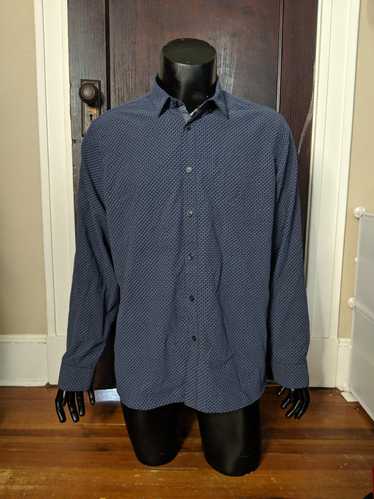 Ted Baker Patterned modal navy blue shirt