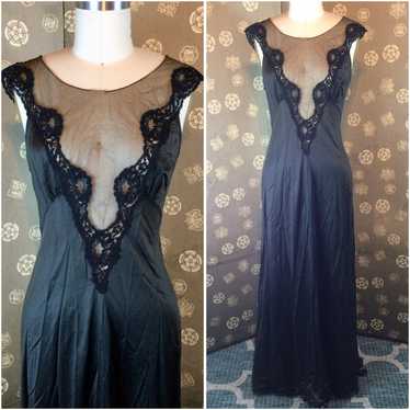 1970s Mesh Neckline Nightgown by Ralph Montenero - image 1