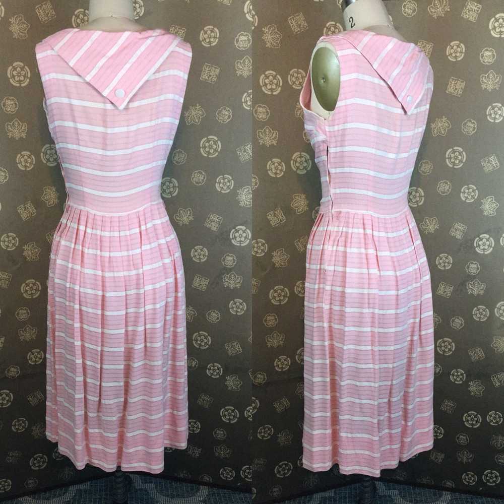 1950s Kerrybrooke Pink and White Striped Dress - image 4