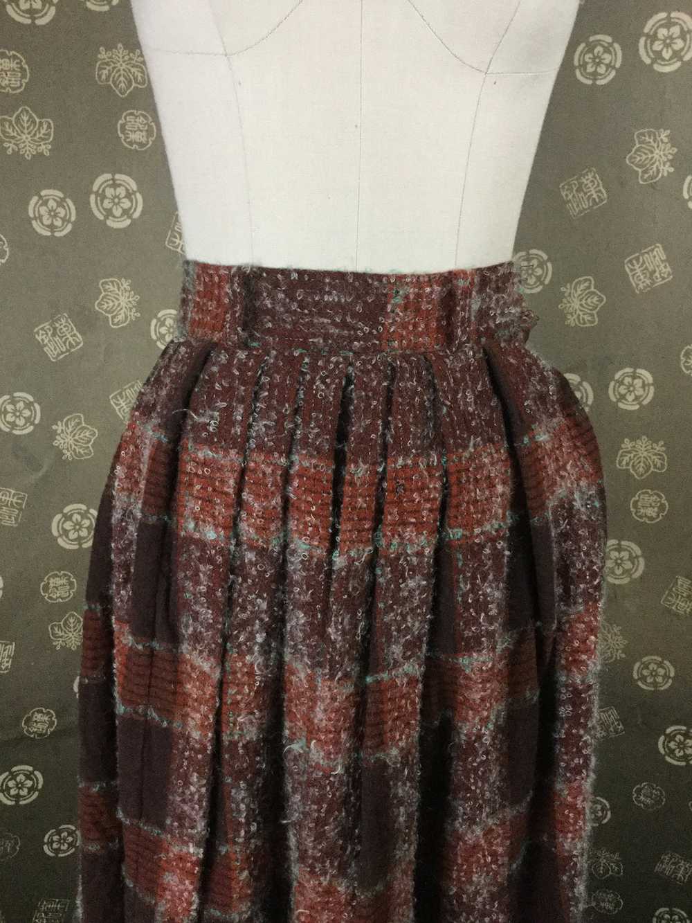 1950s Boucle Plaid Skirt - image 4