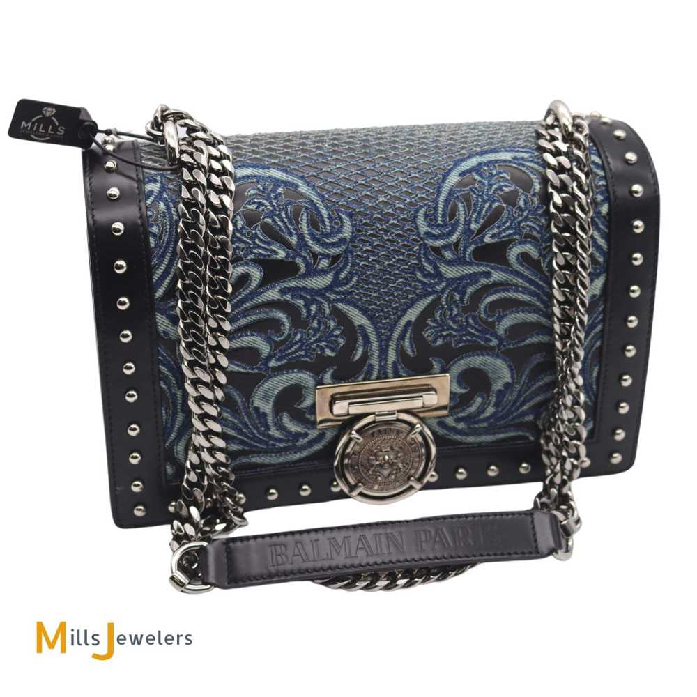 Balmain Baroque Bbox Denim Blue Crossbody Handbag - image 4