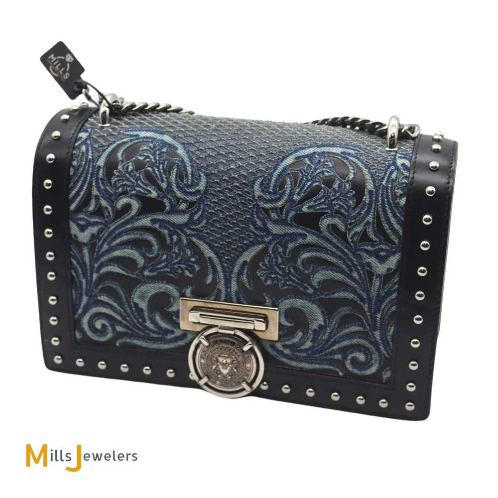 Balmain Baroque Bbox Denim Blue Crossbody Handbag - image 5