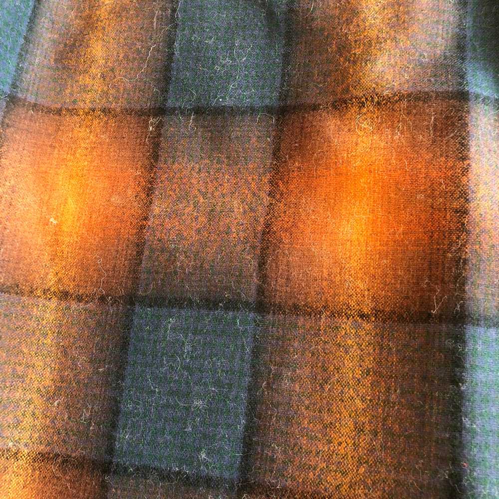 vintage y2k wool plaid pendleton flannel rust nav… - image 6