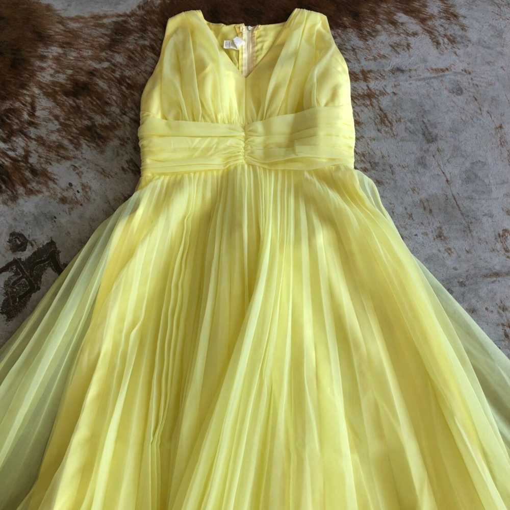 vintage 60s tulle prom yellow maxi gown special o… - image 4