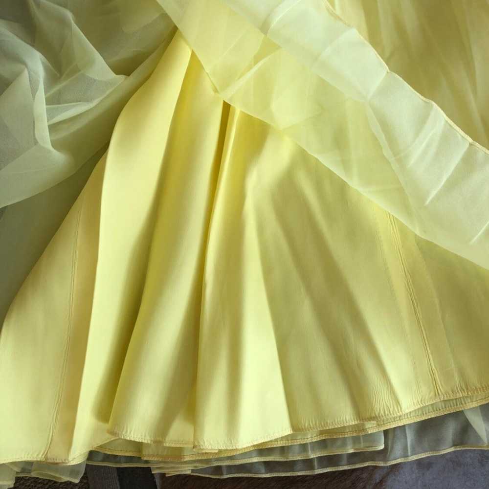 vintage 60s tulle prom yellow maxi gown special o… - image 8