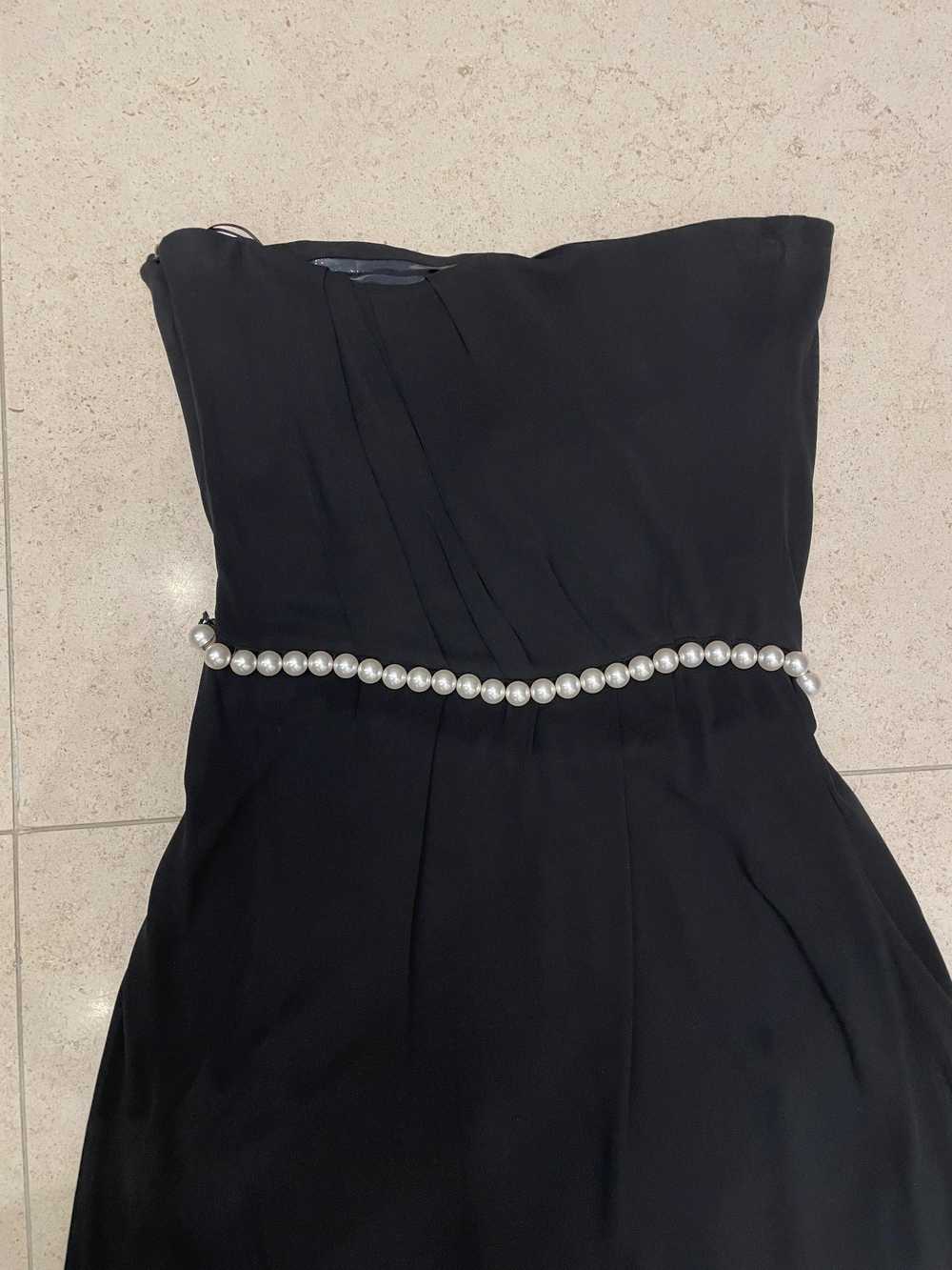 Chanel Black Strapless Faux Pearl Belt Detail Dre… - image 7