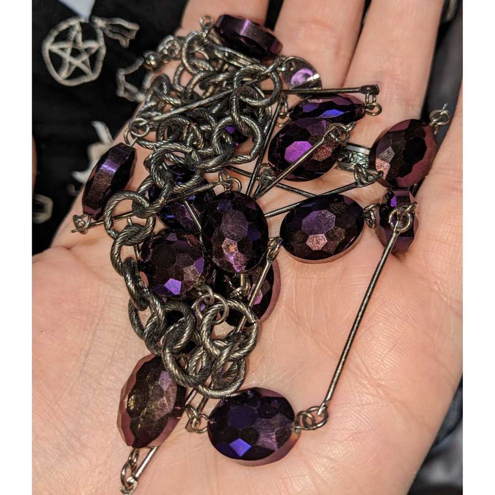 Other Charming Charlie Gothic Metallic Purple Gem… - image 4
