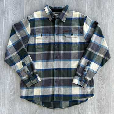Orvis Big Bear Heavyweight Double Brushed Flannel Button Down Shirt with Hand Warmer Pockets