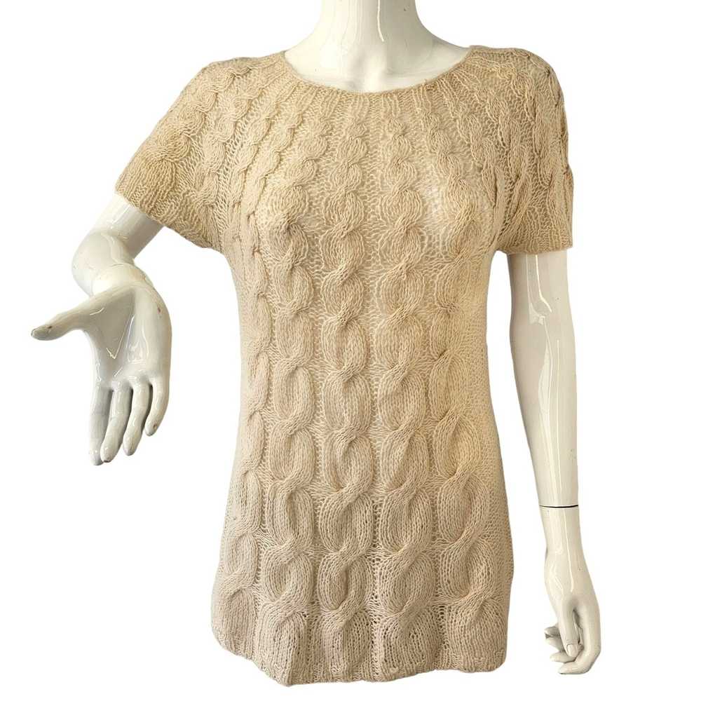 Designer Kensie Cable Knit Tunic Sweater Off Whit… - image 2
