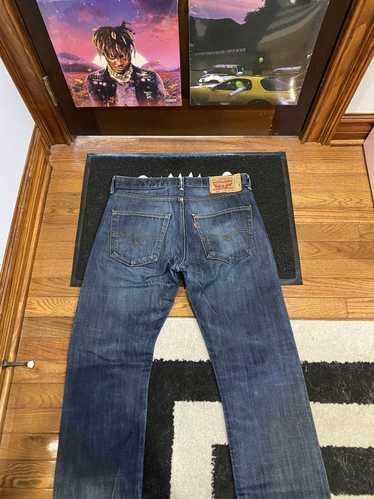 Levi's 501xx Dark Wash Distressed Jeans 32