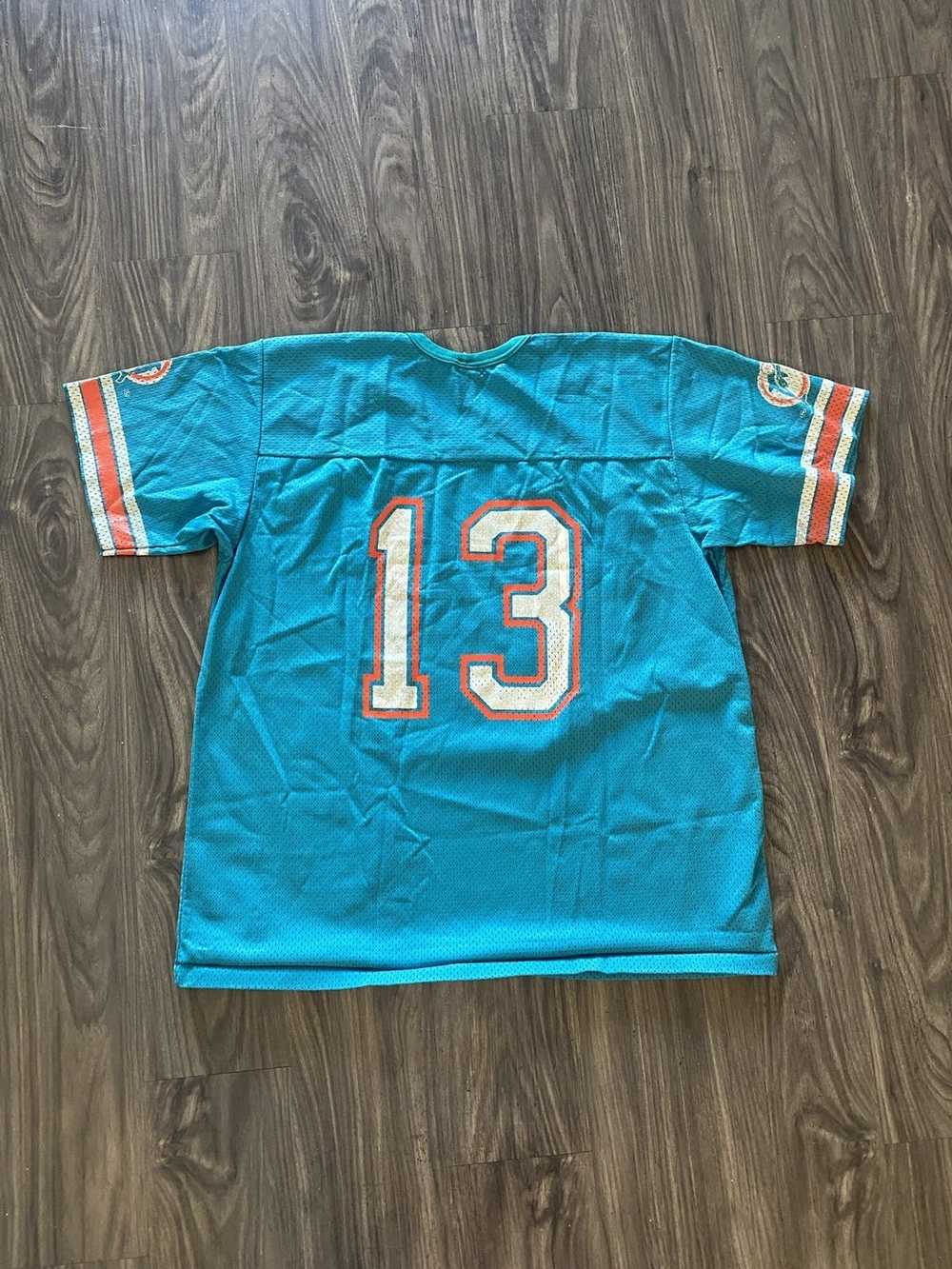 Miami Dolphins Football Dan Marino Vintage Logo Athletic Jersey Youth Large