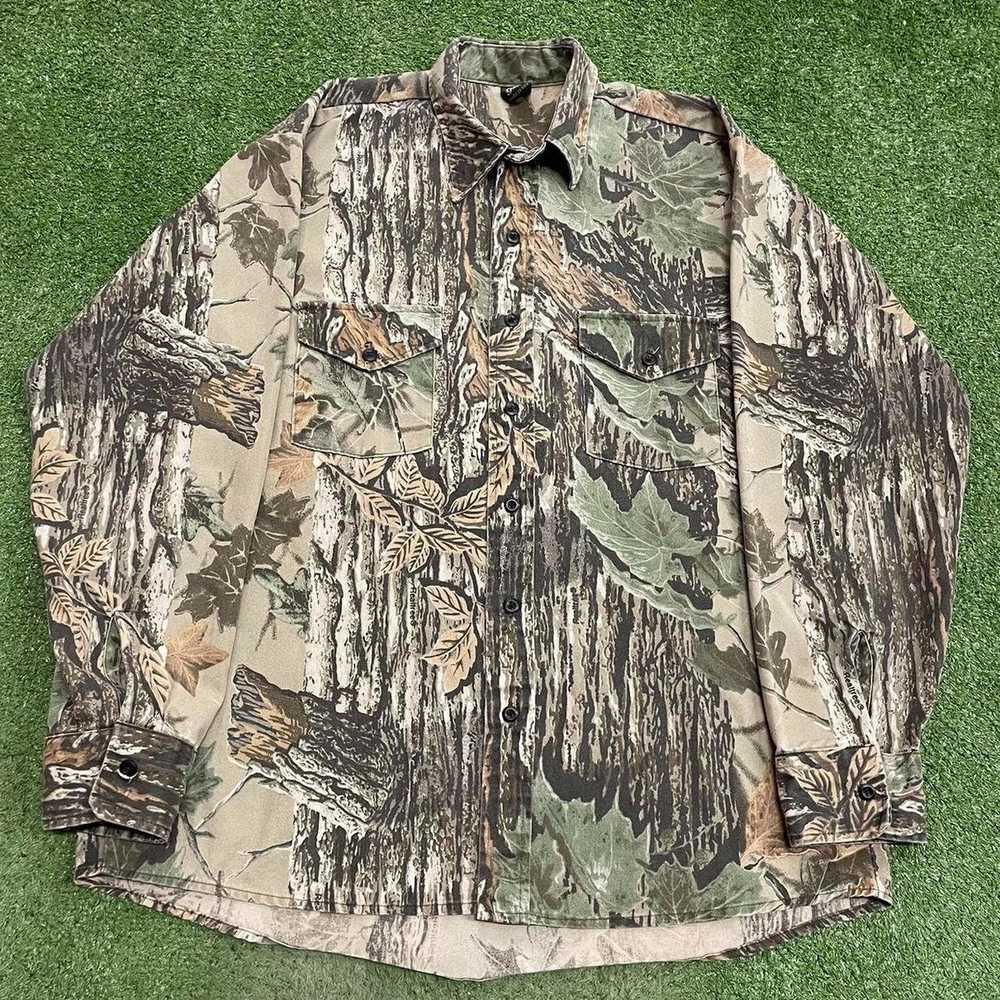 Vintage Vintage Real Tree Long-sleeve Button Up C… - image 1