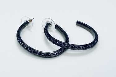 Givenchy Givenchy blue crystal hoop earrings. - image 1