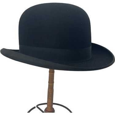Vintage Hat, 1915 Black Hat, Derby Hat, Bowler, Crestwell Mens Hat