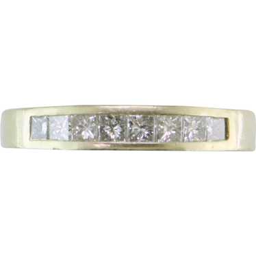 14K Yellow Gold Princess Cut Diamond Band